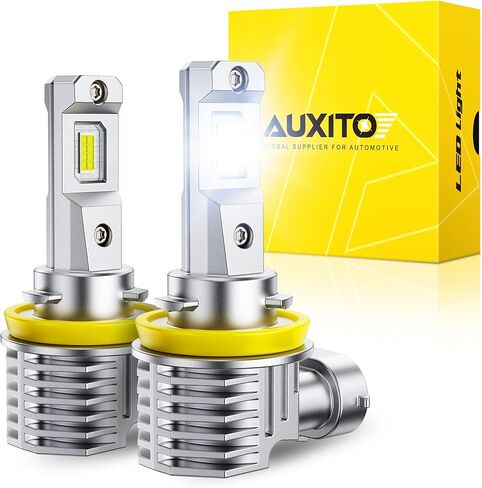 مصابيح الضباب AUXITO H11 H16 H8 LED 6500K أبيض 1200% سطوع 40,000LM حجم صغير H11 مصابيح ضباب LED أو ترقية DRL، غير قطبية، تشغيل وتوصيل (حزمة من 2) in Kuwait