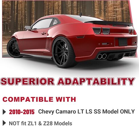 تنانير جانبية ECOTRIC متوافقة مع 2010-2015 Chevy Camaro LT LS SS نموذج تمديد الخط السفلي طقم حماية الشفاه أسود لامع in Kuwait