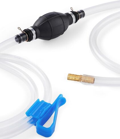 Gas Siphon Hose Pump, Manual Fuel Transfer Pump for Gasoline, Diesel & Water, Fast Flow Hand Syphon Pump with PVC Hose, Portable Fluid Transfer Pump for Gas Can, Lawn Equipment, Emergency Refueling in Kuwait