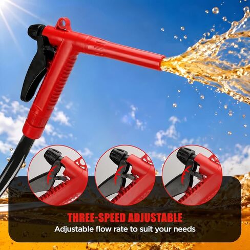 مضخة نقل وقود لاسلكية 4.5GPM مع خرطوم PVC مقاس 51 بوصة، متوافقة مع DeWalt 20V (تشمل POWERSTACK) وبطاريات Milwaukee 18V، و4 محولات ومحولات متعددة، ومضخة غاز لجزازات العشب والسيارات (أداة عارية) in Kuwait