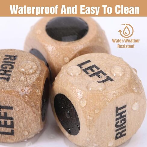 Left Right Center Game Dice 6 Pcs 16mm Standard Size Fun Left Right Roll Dice Game Set with Drawstring Bag, 6 Sided Wooden Dices for LeftRight Center Games Accessories, Easy to Store Carry in Kuwait