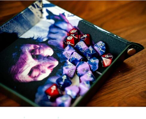 Renegade Game Studios Vampire: مجموعة النرد التنكرية - إصدار محدود من النرد متعدد السطوح باللون الأحمر الأرجواني وصينية قابلة للطي لألعاب تقمص الأدوار in Kuwait