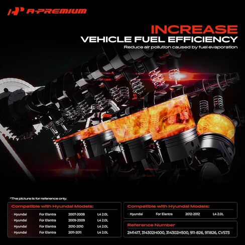 صمام الملف اللولبي لعلبة البخار A-Premium متوافق مع Hyundai Elantra 2007-2012، 2.0L، مجموعة صمام إغلاق العلبة in Kuwait