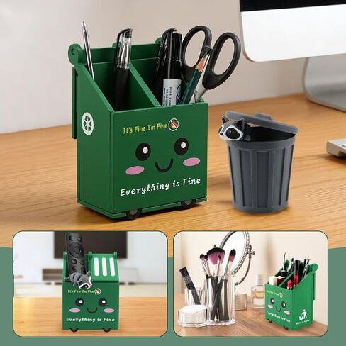Dumpster Fire Pencil Holder with 50 Pcs Flame Note Cards, Funny Dumpster Fire Desk Organizer, Cute Desk Organizer for Office, White Elephant Gag Gift for Coworkers, Men, Women in Kuwait