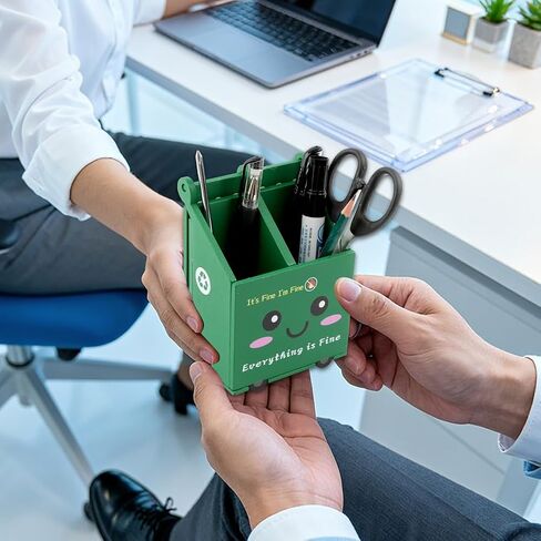 Dumpster Fire Pencil Holder with 50 Pcs Flame Note Cards, Funny Dumpster Fire Desk Organizer, Cute Desk Organizer for Office, White Elephant Gag Gift for Coworkers, Men, Women in Kuwait