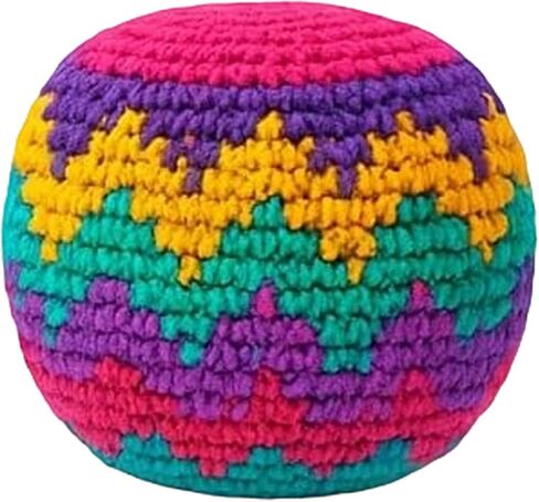 Knitted Footbag Sack for Adults, Handmade Crochet Footbags - Multi-Color Geometric Pattern Foot Bag for Coordination Training Stress Relief Outdoor Game in Saudi Arabia