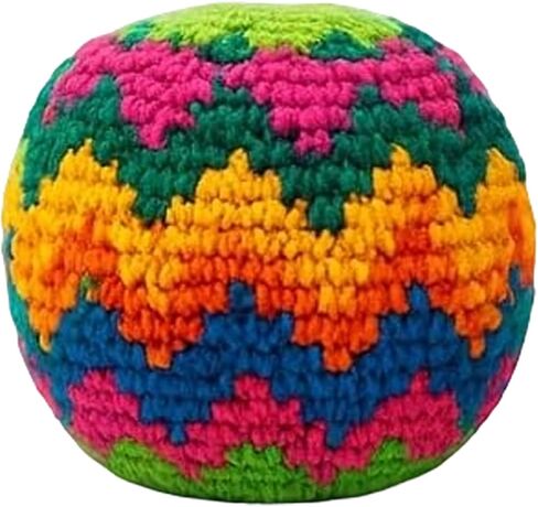 Knitted Footbag Sack for Adults, Handmade Crochet Footbags - Multi-Color Geometric Pattern Foot Bag for Coordination Training Stress Relief Outdoor Game in Saudi Arabia