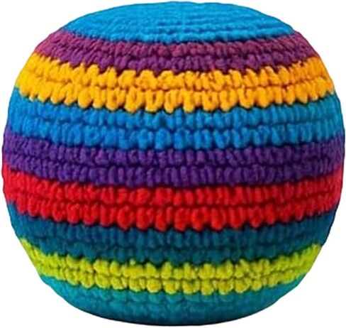 Knitted Footbag Sack for Adults, Handmade Crochet Footbags - Multi-Color Geometric Pattern Foot Bag for Coordination Training Stress Relief Outdoor Game in Saudi Arabia