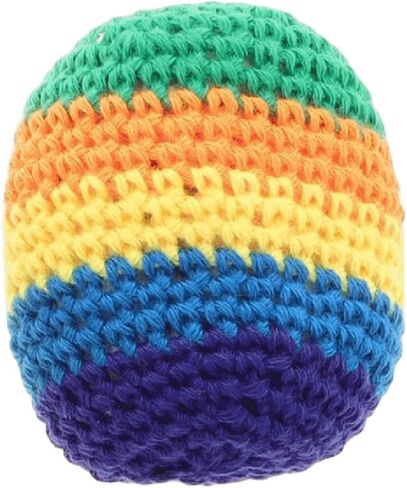 Knitted Footbag Sack for Adults, Handmade Crochet Footbags - Multi-Color Geometric Pattern Foot Bag for Coordination Training Stress Relief Outdoor Game in Saudi Arabia