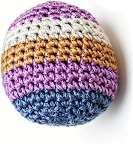Knitted Footbag Sack for Adults, Handmade Crochet Footbags - Multi-Color Geometric Pattern Foot Bag for Coordination Training Stress Relief Outdoor Game in Saudi Arabia