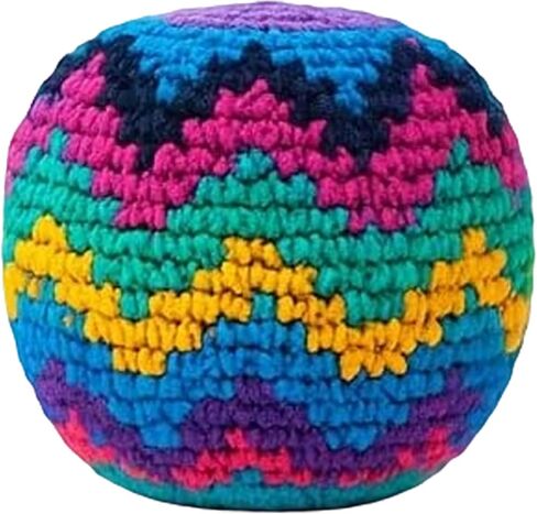 Knitted Footbag Sack for Adults, Handmade Crochet Footbags - Multi-Color Geometric Pattern Foot Bag for Coordination Training Stress Relief Outdoor Game in Saudi Arabia