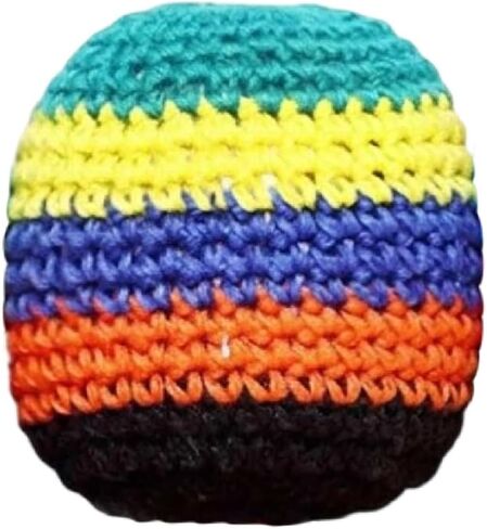 Knitted Footbag Sack for Adults, Handmade Crochet Footbags - Multi-Color Geometric Pattern Foot Bag for Coordination Training Stress Relief Outdoor Game in Saudi Arabia