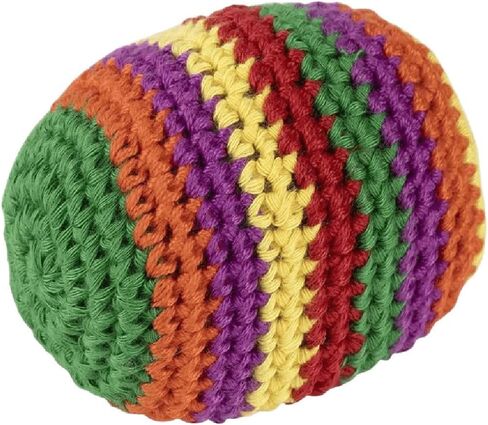 Knitted Footbag Sack for Adults, Handmade Crochet Footbags - Multi-Color Geometric Pattern Foot Bag for Coordination Training Stress Relief Outdoor Game in Saudi Arabia