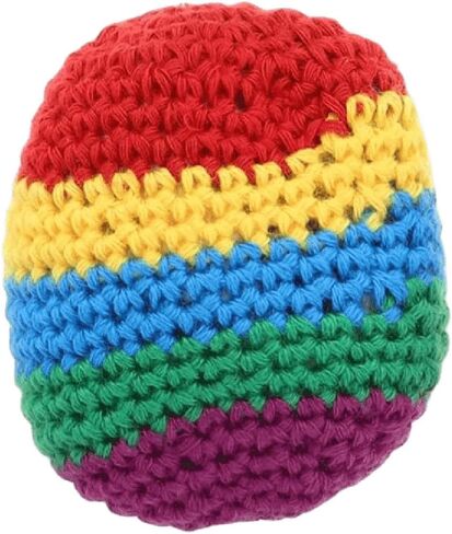 Knitted Footbag Sack for Adults, Handmade Crochet Footbags - Multi-Color Geometric Pattern Foot Bag for Coordination Training Stress Relief Outdoor Game in Saudi Arabia