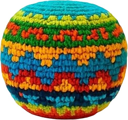 Knitted Footbag Sack for Adults, Handmade Crochet Footbags - Multi-Color Geometric Pattern Foot Bag for Coordination Training Stress Relief Outdoor Game in Saudi Arabia