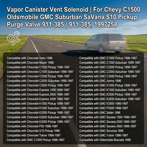 الملف اللولبي لعلبة تنفيس الكربون متوافق مع Chevy C1500 K1500 Suburban Tahoe Express S10 GMC Savana Yukon Sierra Jimmy 1996-1997 in Kuwait