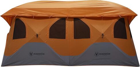 Gazelle Tents™, T8 Hub Tent, Easy 90 Second Set-Up, Waterproof, UV Resistant, Removable Floor, Ample Storage Options, 8-Person, Sunset Orange, 78" x 94" x 165", GT800SS in Saudi Arabia