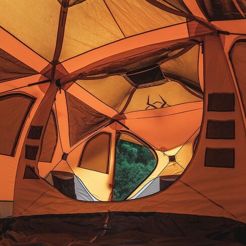 Gazelle Tents™, T8 Hub Tent, Easy 90 Second Set-Up, Waterproof, UV Resistant, Removable Floor, Ample Storage Options, 8-Person, Sunset Orange, 78" x 94" x 165", GT800SS in Saudi Arabia