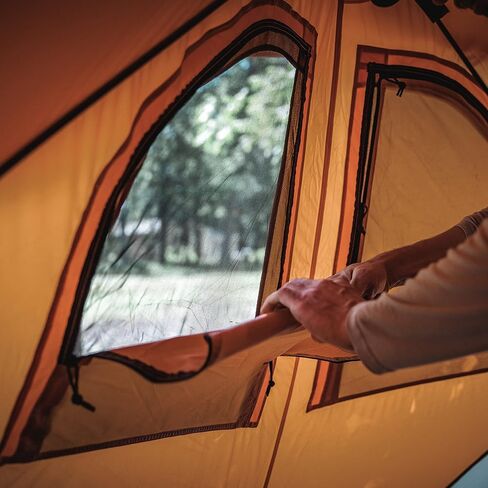 Gazelle Tents™, T8 Hub Tent, Easy 90 Second Set-Up, Waterproof, UV Resistant, Removable Floor, Ample Storage Options, 8-Person, Sunset Orange, 78" x 94" x 165", GT800SS in Saudi Arabia