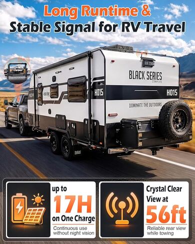 كاميرا احتياطية لاسلكية مغناطيسية لمركبة RV - سهلة التركيب لمدة دقيقة واحدة لمقطورة RV، تبقى آمنة على القيادة الوعرة - شاشة 7 بوصة HD 1080P للرؤية الخلفية ومواقف السيارات أثناء السفر in Kuwait