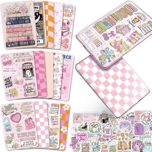 14PCS Inserts Cardstock Paper for Kindle Paperwhite 12th/11th and Kindle Colorsoft Signature Edition, 50PCS Stickers & E-reader Inserts For Clear Case, 6.9"x4.8" Back Cover Accessories for Kindle in Kuwait