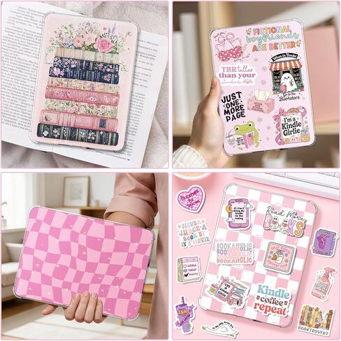 14PCS Inserts Cardstock Paper for Kindle Paperwhite 12th/11th and Kindle Colorsoft Signature Edition, 50PCS Stickers & E-reader Inserts For Clear Case, 6.9"x4.8" Back Cover Accessories for Kindle in Kuwait