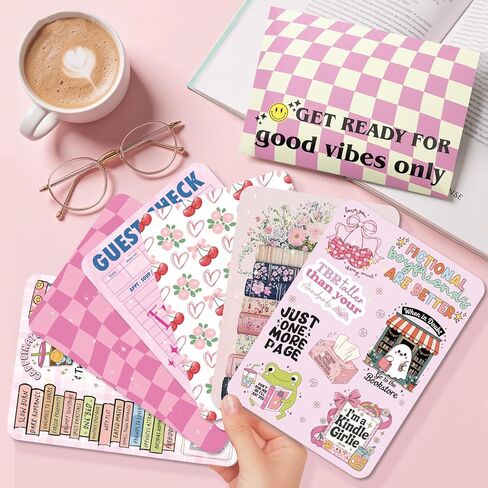 14PCS Inserts Cardstock Paper for Kindle Paperwhite 12th/11th and Kindle Colorsoft Signature Edition, 50PCS Stickers & E-reader Inserts For Clear Case, 6.9"x4.8" Back Cover Accessories for Kindle in Kuwait
