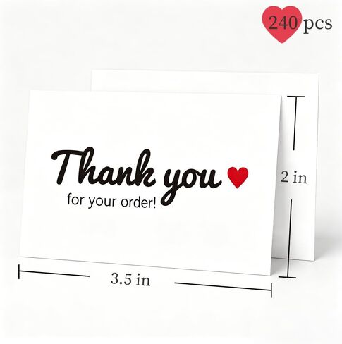 240 PCS Thank You Cards for Small Business, 2" x 3.5" Thank You for Your Order Business Cards, Customer Appreciation Cards for Small Business Owners, Online Retailers and Local Stores in Kuwait