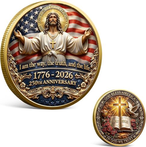 USA 250th Anniversary Commemorative Coin 1776-2026, America 250 Merchandise Patriotic Collectible Coin with Liberty Bell & Bald Eagle Design, 250 Year American Anniversary Coin for Collectors (G) in Kuwait