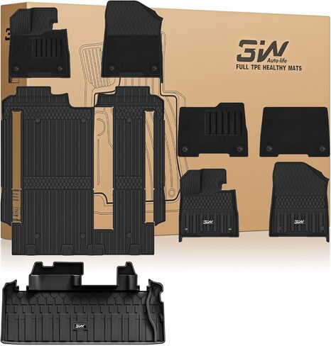 3W Floor Mats Fit 2022-2026 Toyota Tundra CrewMax Cab, TPE All Weather Custom Fit Floor Liner for Tundra SR/SR5/TRD PRO/Limited/Platinum/Castone Accessories Car Mats Easy Clean in Kuwait
