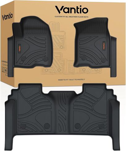 Floor Mats for 2019-2026 Chevrolet Silverado/GMC Sierra 1500 & 2020-2026 2500HD/3500HD Crew Cab (w/Rear Under-seat Storage), All-Weather TPE Custom Fit Floor Liners in Saudi Arabia