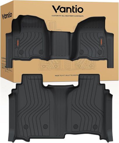 Floor Mats for 2019-2026 Chevrolet Silverado/GMC Sierra 1500 & 2020-2026 2500HD/3500HD Crew Cab (w/Rear Under-seat Storage), All-Weather TPE Custom Fit Floor Liners in Saudi Arabia