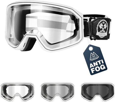 Photochromic Dirt Bike Goggles for Men Women, No Double Vision Anti-Fog with HD Lens, OTG & UV Protection in Saudi Arabia