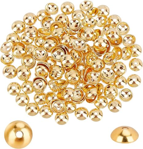 UNICRAFTALE 150pcs Golden Apetalous Flower Bead Caps 4mm الفولاذ المقاوم للصدأ فاصل قبعات حبة كاب الفواصل المعدنية نهاية سحر قبعات لسوار قلادة صنع المجوهرات 0.8mm حفرة in Kuwait