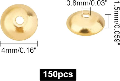 UNICRAFTALE 150pcs Golden Apetalous Flower Bead Caps 4mm الفولاذ المقاوم للصدأ فاصل قبعات حبة كاب الفواصل المعدنية نهاية سحر قبعات لسوار قلادة صنع المجوهرات 0.8mm حفرة in Kuwait