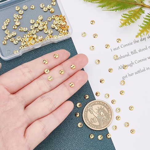 UNICRAFTALE 150pcs Golden Apetalous Flower Bead Caps 4mm الفولاذ المقاوم للصدأ فاصل قبعات حبة كاب الفواصل المعدنية نهاية سحر قبعات لسوار قلادة صنع المجوهرات 0.8mm حفرة in Kuwait