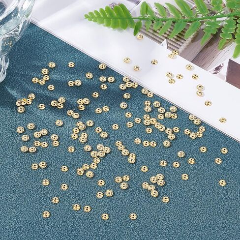 UNICRAFTALE 150pcs Golden Apetalous Flower Bead Caps 4mm الفولاذ المقاوم للصدأ فاصل قبعات حبة كاب الفواصل المعدنية نهاية سحر قبعات لسوار قلادة صنع المجوهرات 0.8mm حفرة in Kuwait