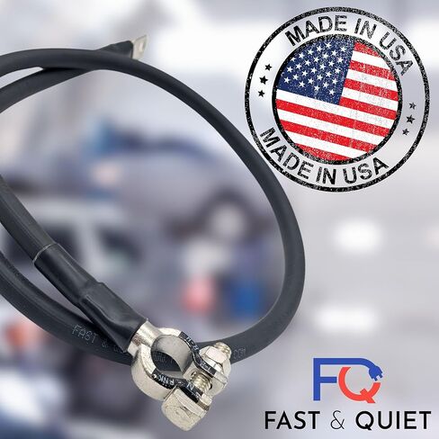 كابل بطارية 1/0 AWG مع أطراف البطارية، سلك نحاسي نقي، السيارات، عاكس الطاقة، اللحام، عربة الجولف، جزازة العشب، دراجة نارية (سلك أسود، 3 أقدام (36 بوصة)، 5/16 بوصة إلى أعلى عمود سلبي، قطعة واحدة) in Kuwait