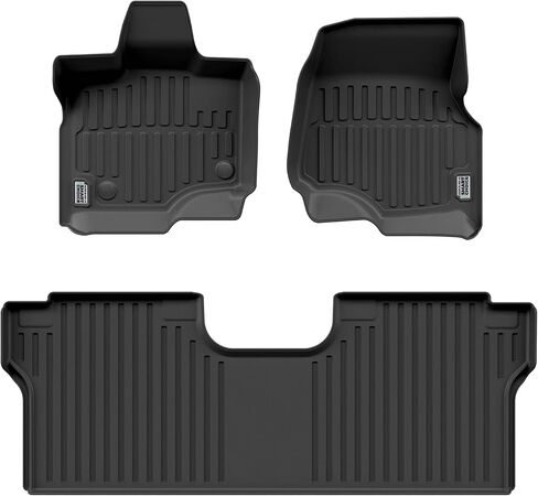 سجادات أرضية السيارة من سمارت تشويس تناسب سيارات Ford F-150 2015-2026 - صنع في الولايات المتحدة الأمريكية - أسود - مجموعة كاملة للصف الأول والثاني in Kuwait