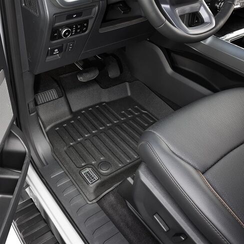 سجادات أرضية السيارة من سمارت تشويس تناسب سيارات Ford F-150 2015-2026 - صنع في الولايات المتحدة الأمريكية - أسود - مجموعة كاملة للصف الأول والثاني in Kuwait