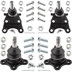 BOXI 4pc Complete Front Upper and Lower Ball Joints Fit for Chevy Colorado 2004-2012 | for GMC Canyon 2004-2012 Models w/Torsion Bar Suspension | K80984 K80997