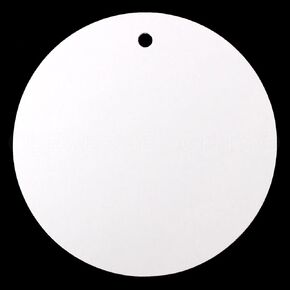 CleverDelights 3" White Gift Tags - 100 Pack - Round Circle Paper Hang Tag