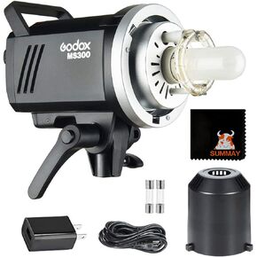 GODOX MS300 300WS Monolight Studio Flash 0.1～1.3s Recycle time, 150W Modeling Lamp, Outstanding Power Output Stability