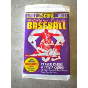1991 SERIES 2 UNOPENED PACK OF 16 BASEBALL CARDS PLUS TRIVIA CARD