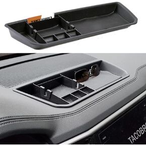 TACOBRO Interior Dashboard Storage Organizer Holder Tray Compatible with Atlas Cross Sport Accessories 2018 2019 2020 2021 2022 2023 Dash Mounted Holders Box ABS Black