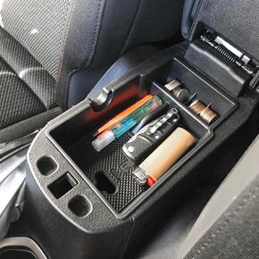 EDBETOS Center Console Organizer Tray Compatible with Jeep Renegade Accessories 2015-2019 2020 2021 2022 2023 Armrest Glove Box Secondary Storage (Black Trim)