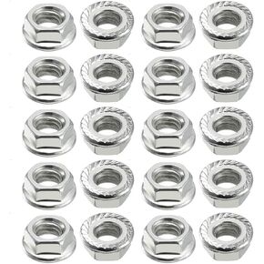 uxcell M6 Serrated Flange Hex Lock Nuts, Carbon Steel 20 Pcs