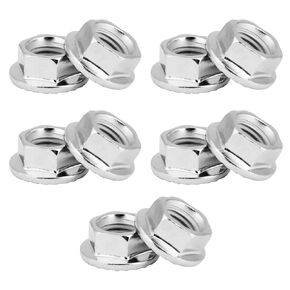 Flange Nut, 10PCS M10 * 1.25 Fine Thread Hex Hexagonal Nut Flange Nuts Fastener with Pad, Flange Nuts