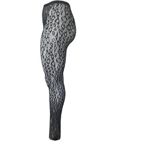 Wild Leopard Black Fishnet Tights by Yelete Queen Size