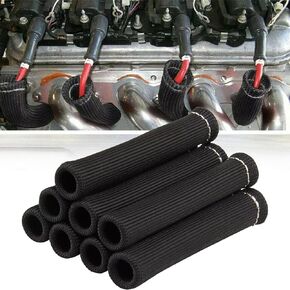 Spark Plug Wire Heat Shield Sleeve 2500° Spark Plug Boot Protector Wire Boots Wrap 8PCS